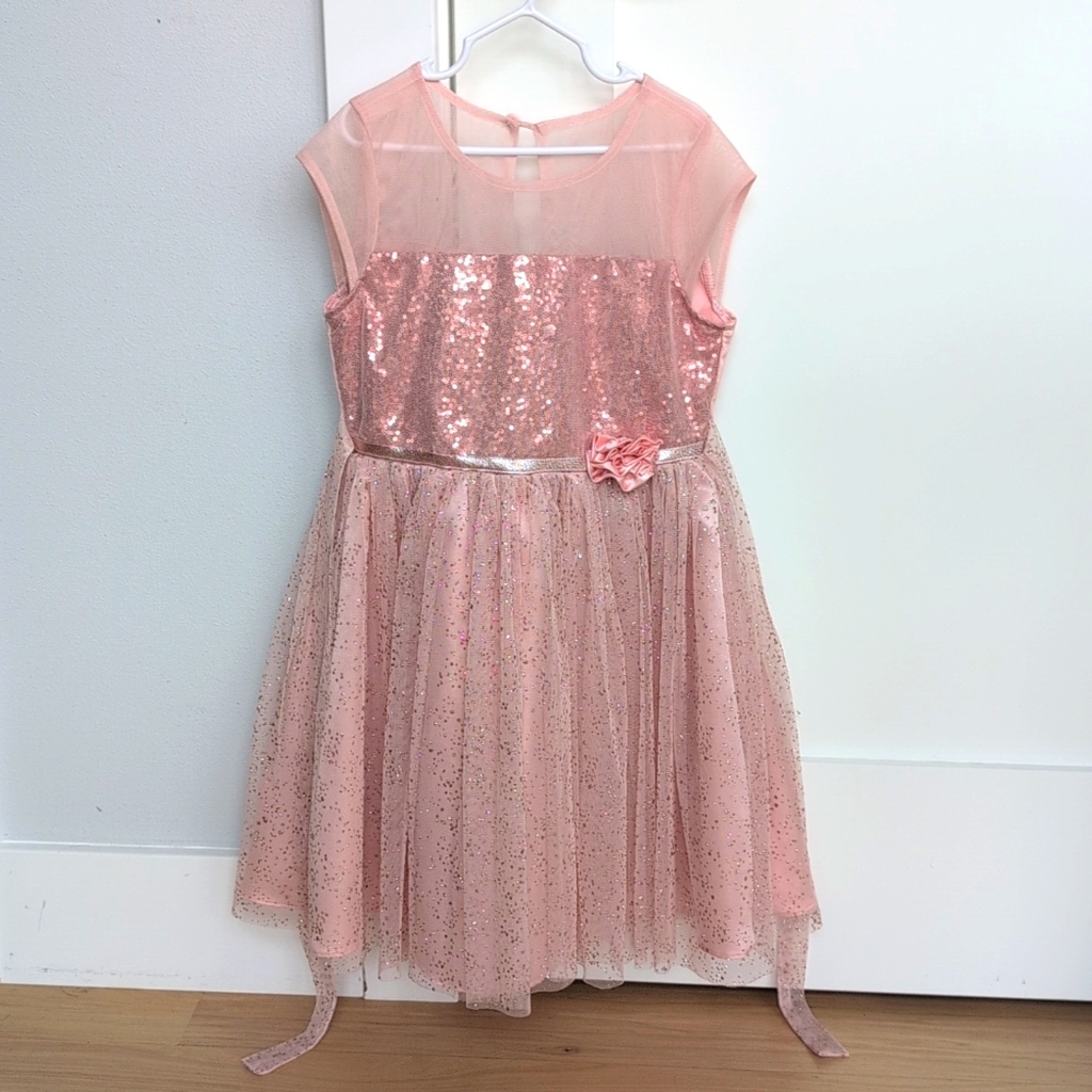 EUC Peach Rose Gold Sparkle Dress